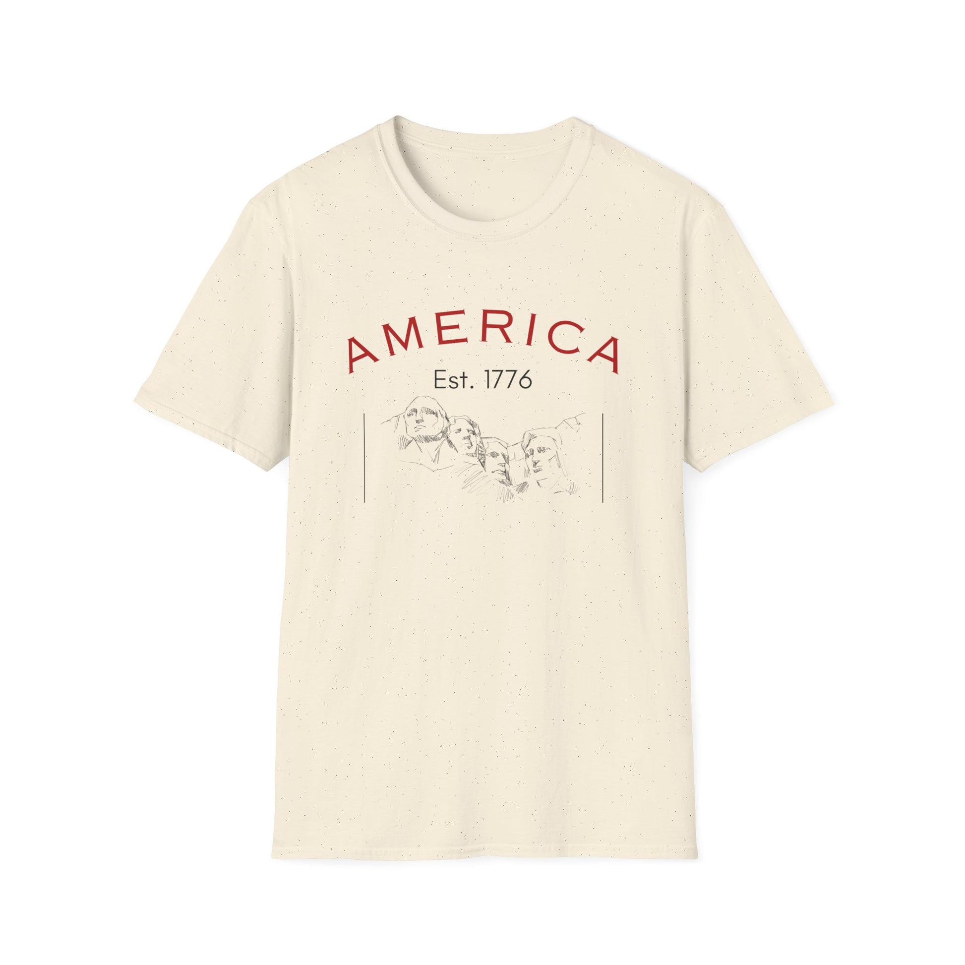 America Unisex Softstyle T-Shirt | Mount Rushmore Print - Celebrate 4th of July in Style