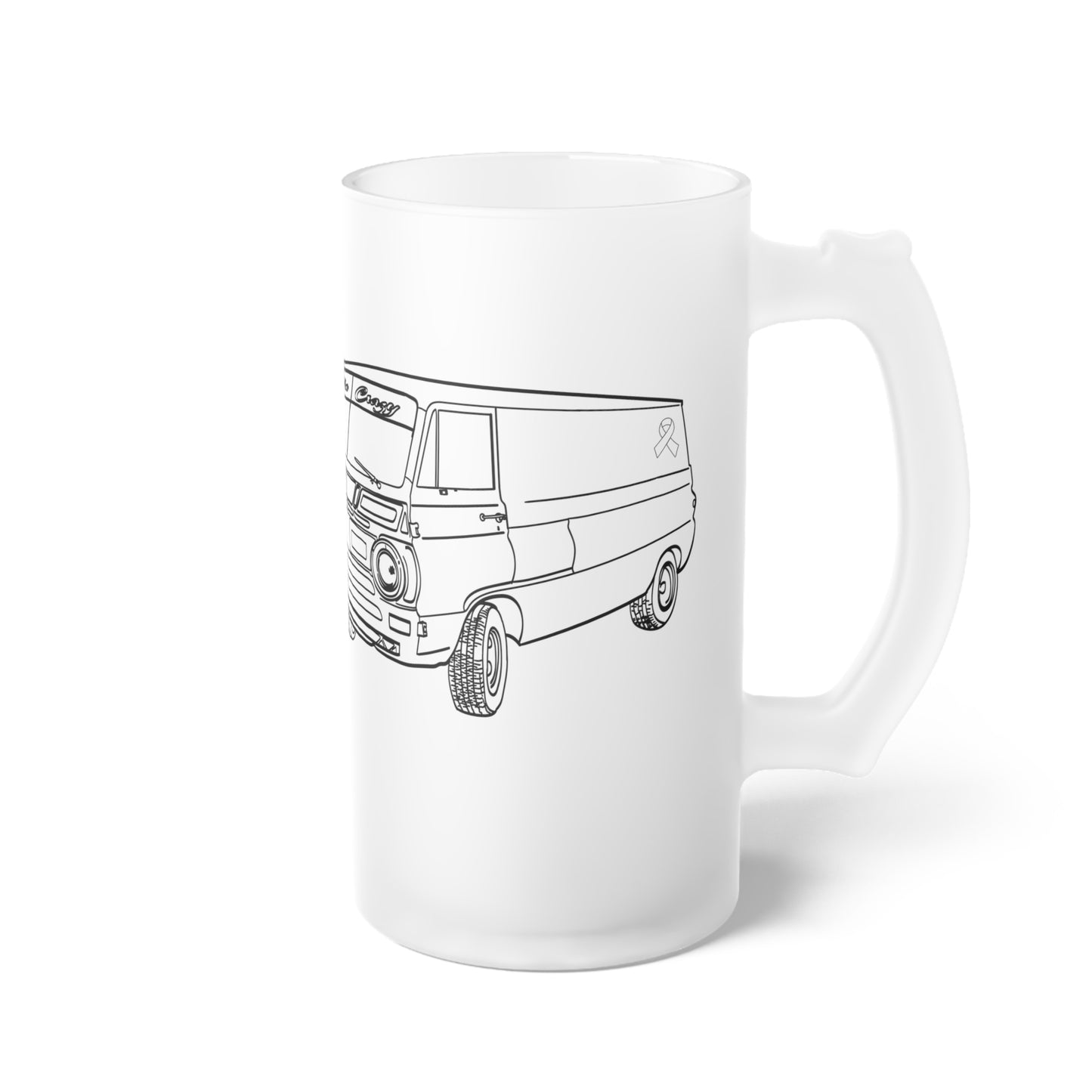 Van Crazy - 1968 Dodge A108 - Frosted Glass Beer Mug