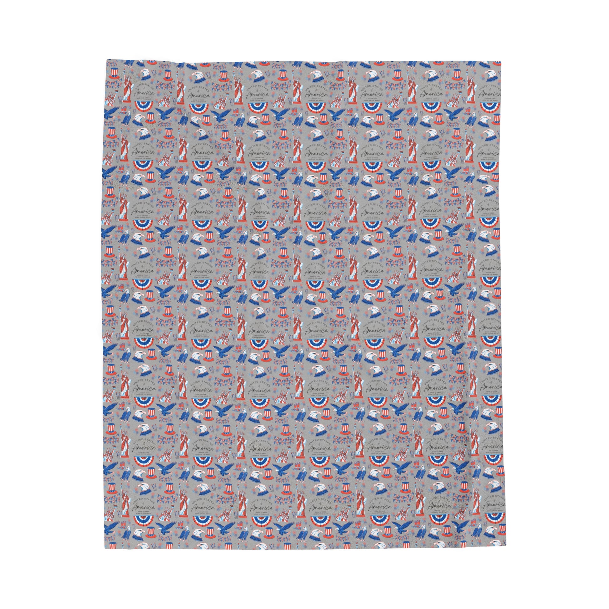 4th of July - Festive Holiday - Velveteen Plush Blanket