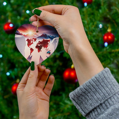 Trippy World Map Christmas Ornament - Explore the World in Style