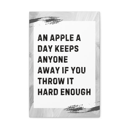 Throwing Apple Sarcastic Canvas Galley Wrap