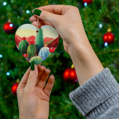 Feliz Navidad Cacti Christmas Ornament - A Festive Southwestern Vibe