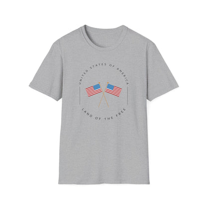 America, Land of the Free Unisex Softstyle T-Shirt | Patriotic Tee