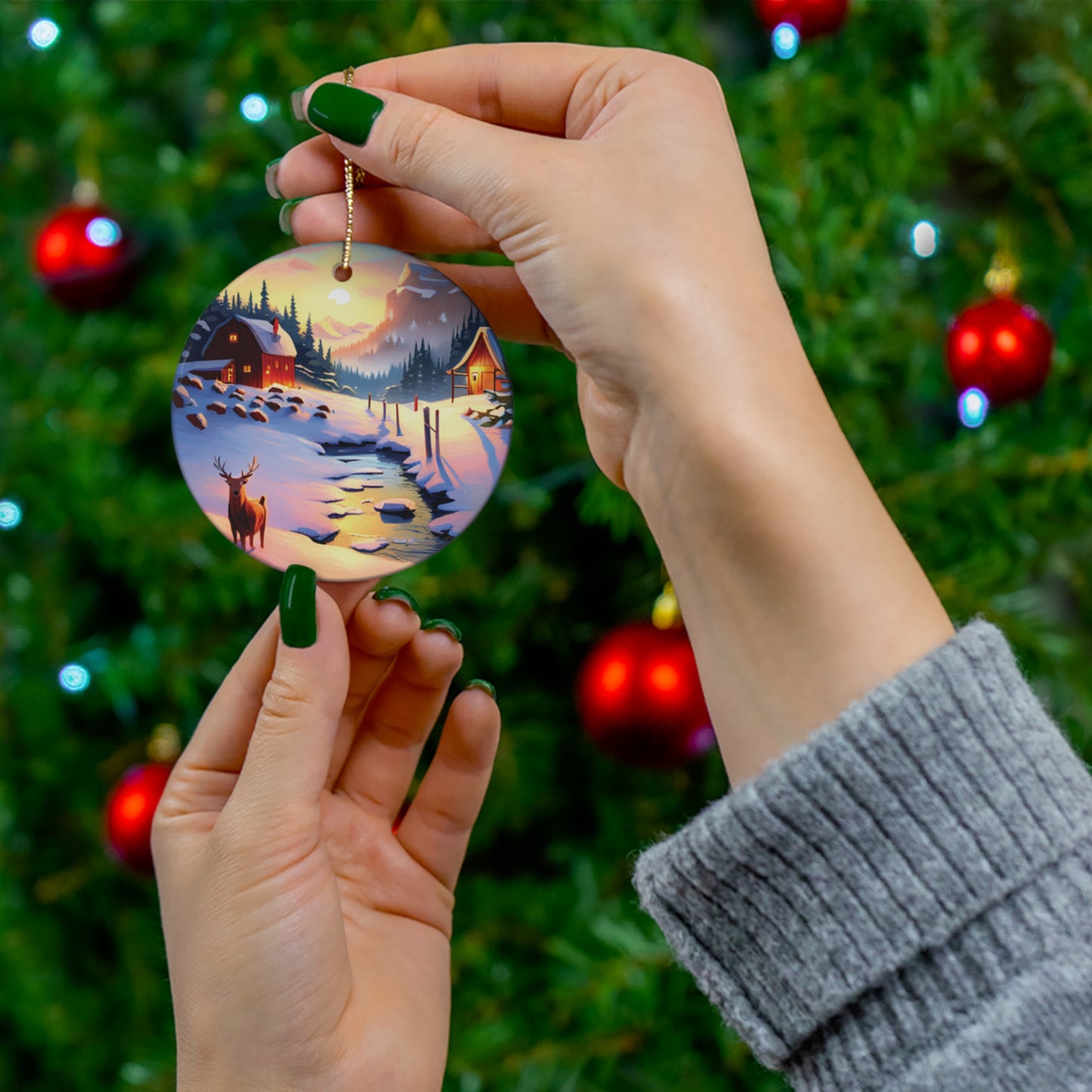 Colorful Scenic Landscape Route Christmas Ornament - A Journey Through Nature's Beauty