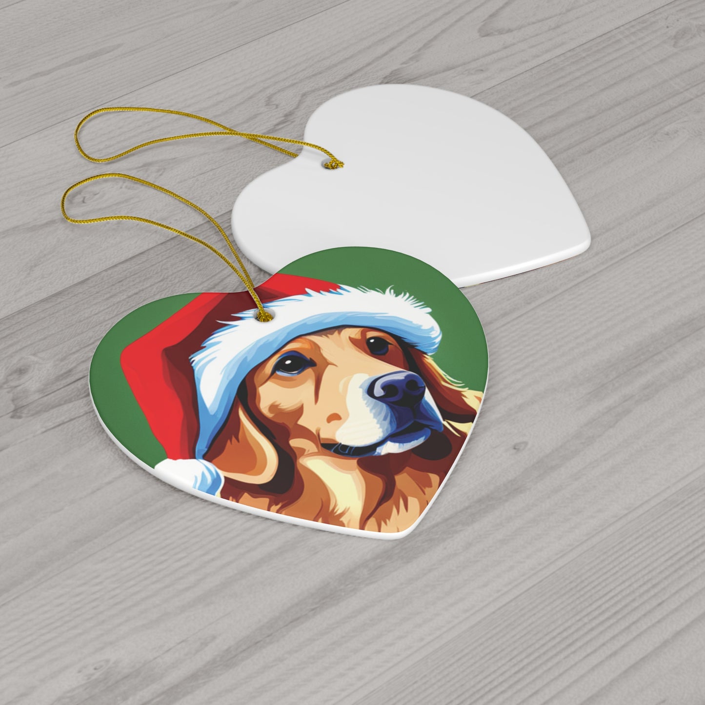 Golden Retriever with Santa Hat Christmas Ornament - Celebrate the Joy of Man's Best Friend