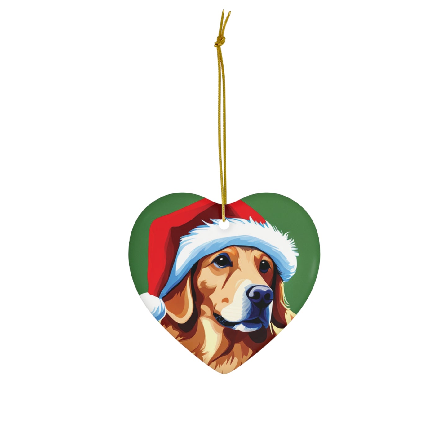 Golden Retriever with Santa Hat Christmas Ornament - Celebrate the Joy of Man's Best Friend