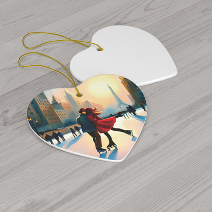 Romantic Ice Skating Couple Christmas Ornament - Cherish Love on Ice - Charming Holiday Decor