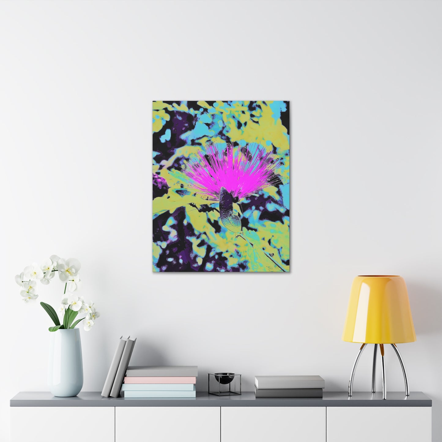 Neon Floral Canvas Gallery Wrap