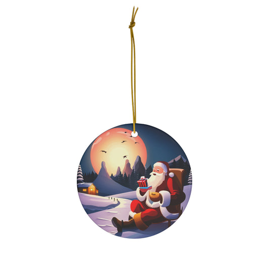 Santa's Relaxing After-Shift Christmas Tree Ornament - Festive Holiday Decor