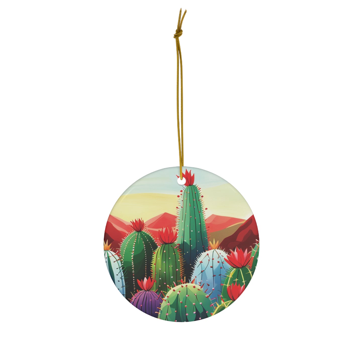 Feliz Navidad Cacti Christmas Ornament - A Festive Southwestern Vibe