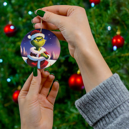 Grumpy Grinch Christmas Ornament - A Touch of Whimsical Mischief for Your Tree