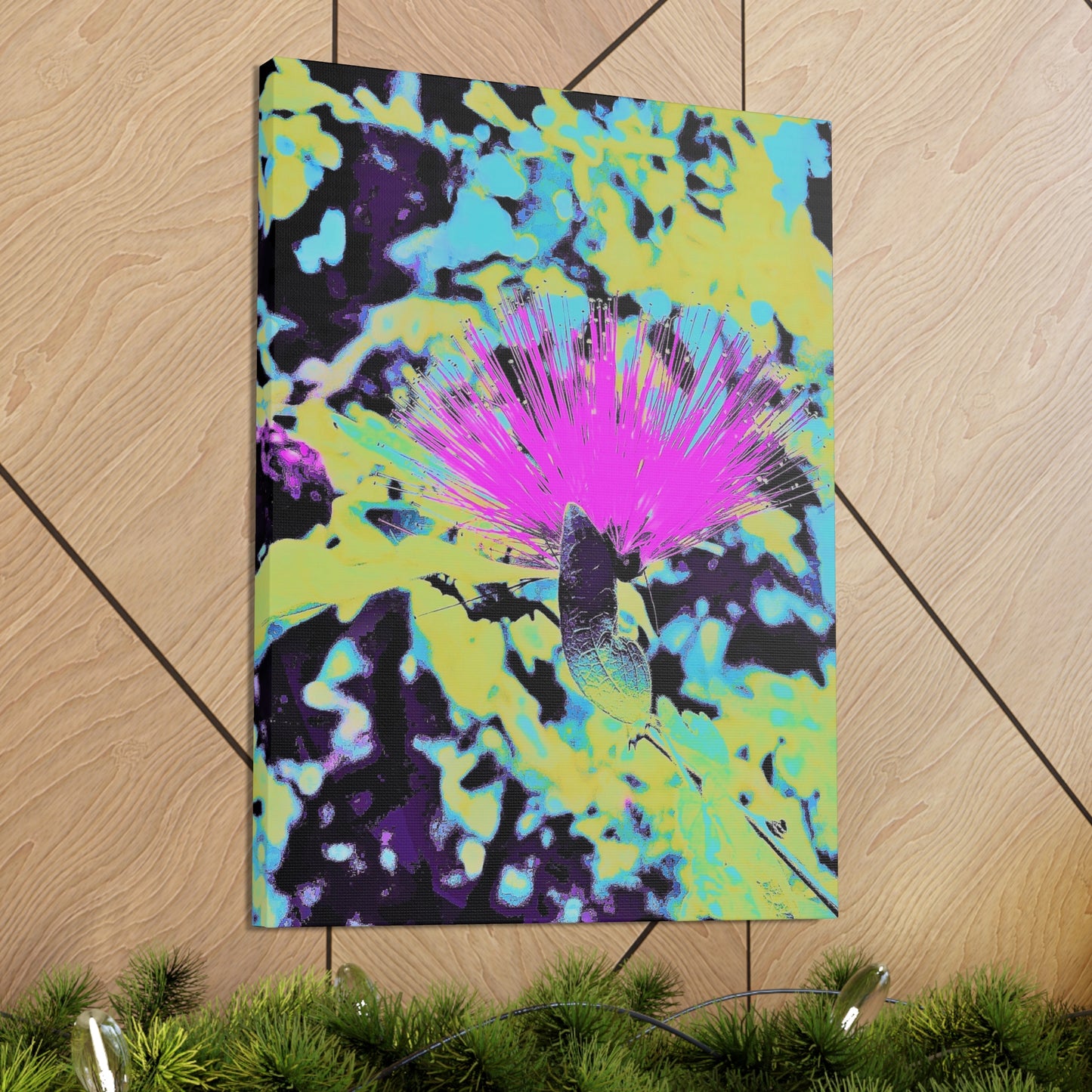 Neon Floral Canvas Gallery Wrap