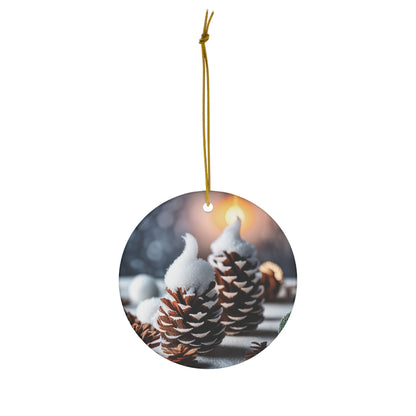 Snowy Pinecone Christmas Ornament - A Touch of Winter's Elegance for Your Tree