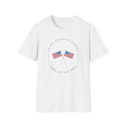 America, Land of the Free Unisex Softstyle T-Shirt | Patriotic Tee