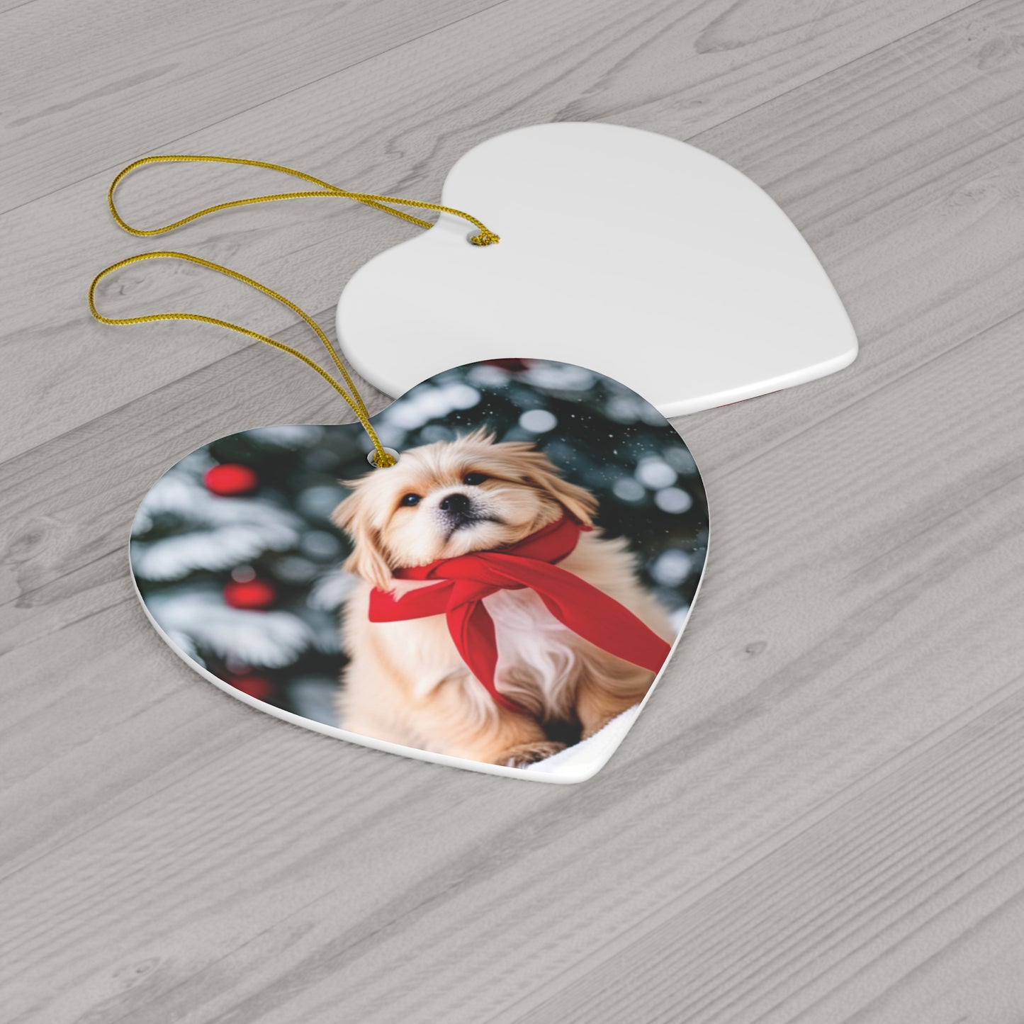 Cute Dog in Scarf Christmas Ornament - Warm Hearts and Festive Cheer - Charming Holiday Decor