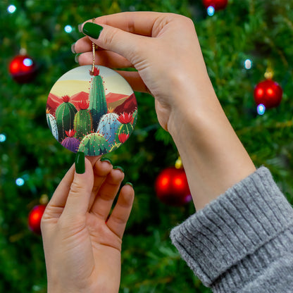 Feliz Navidad Cacti Christmas Ornament - A Festive Southwestern Vibe