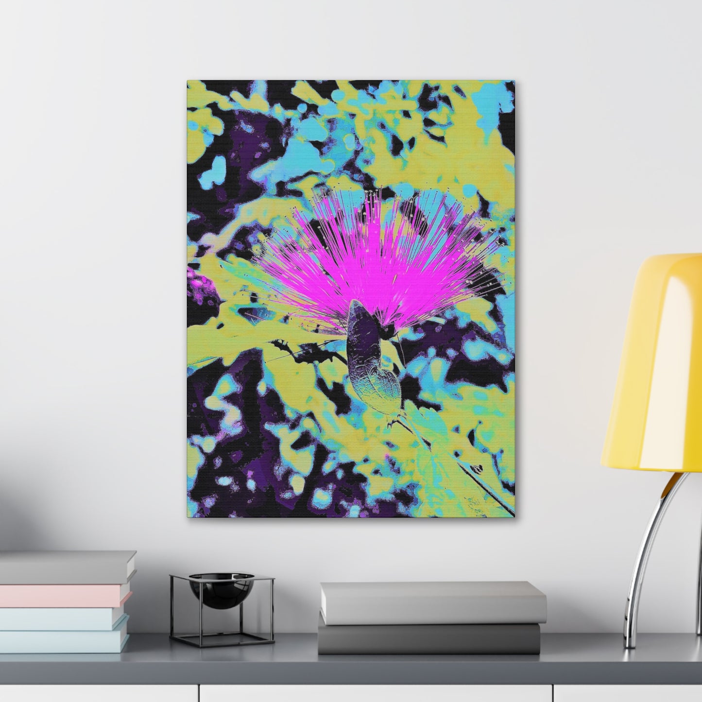 Neon Floral Canvas Gallery Wrap