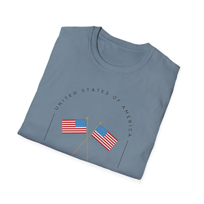 America, Land of the Free Unisex Softstyle T-Shirt | Patriotic Tee