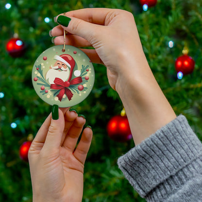 Rustic Cute Santa Face Christmas Ornament - Adorable Festive Charm for Your Tree - Charming Holiday Decor