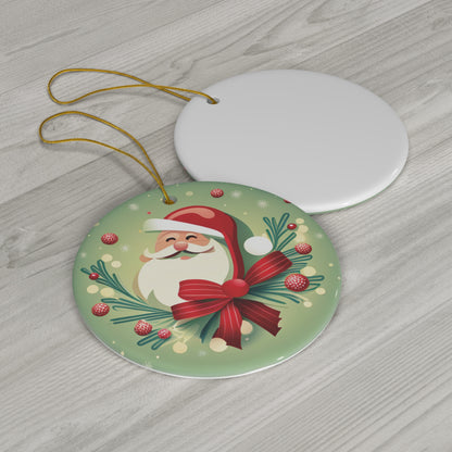 Rustic Cute Santa Face Christmas Ornament - Adorable Festive Charm for Your Tree - Charming Holiday Decor