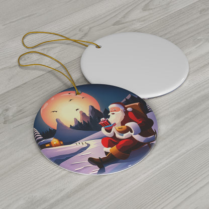 Santa's Relaxing After-Shift Christmas Tree Ornament - Festive Holiday Decor