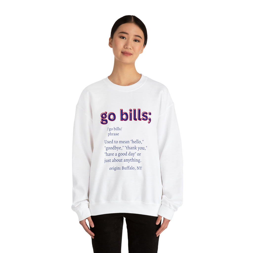 Go Bills Crewneck Sweatshirt Gameday Football Season Apparel