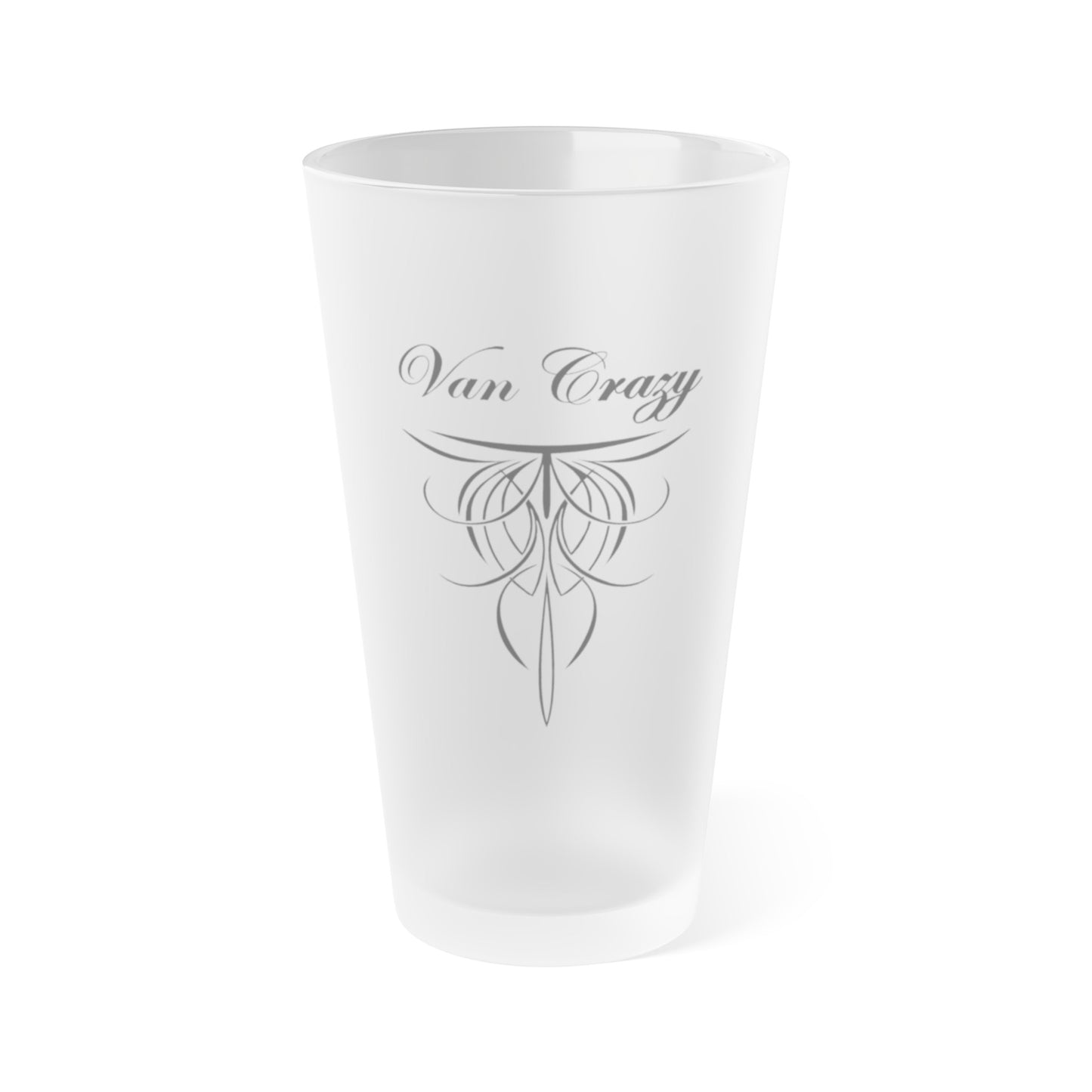 Van Crazy Pin-Striping Frosted Pint Glass, 16oz