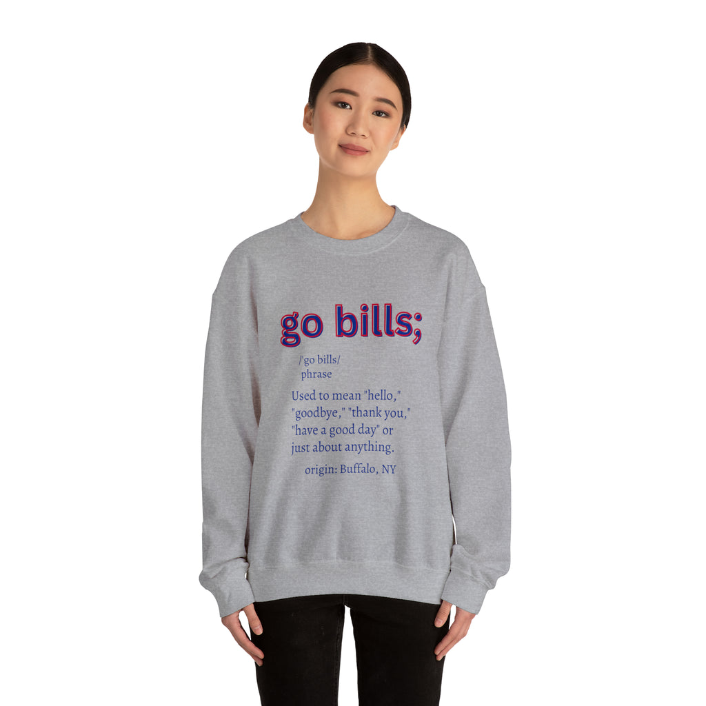 Go Bills Crewneck Sweatshirt Gameday Football Season Apparel