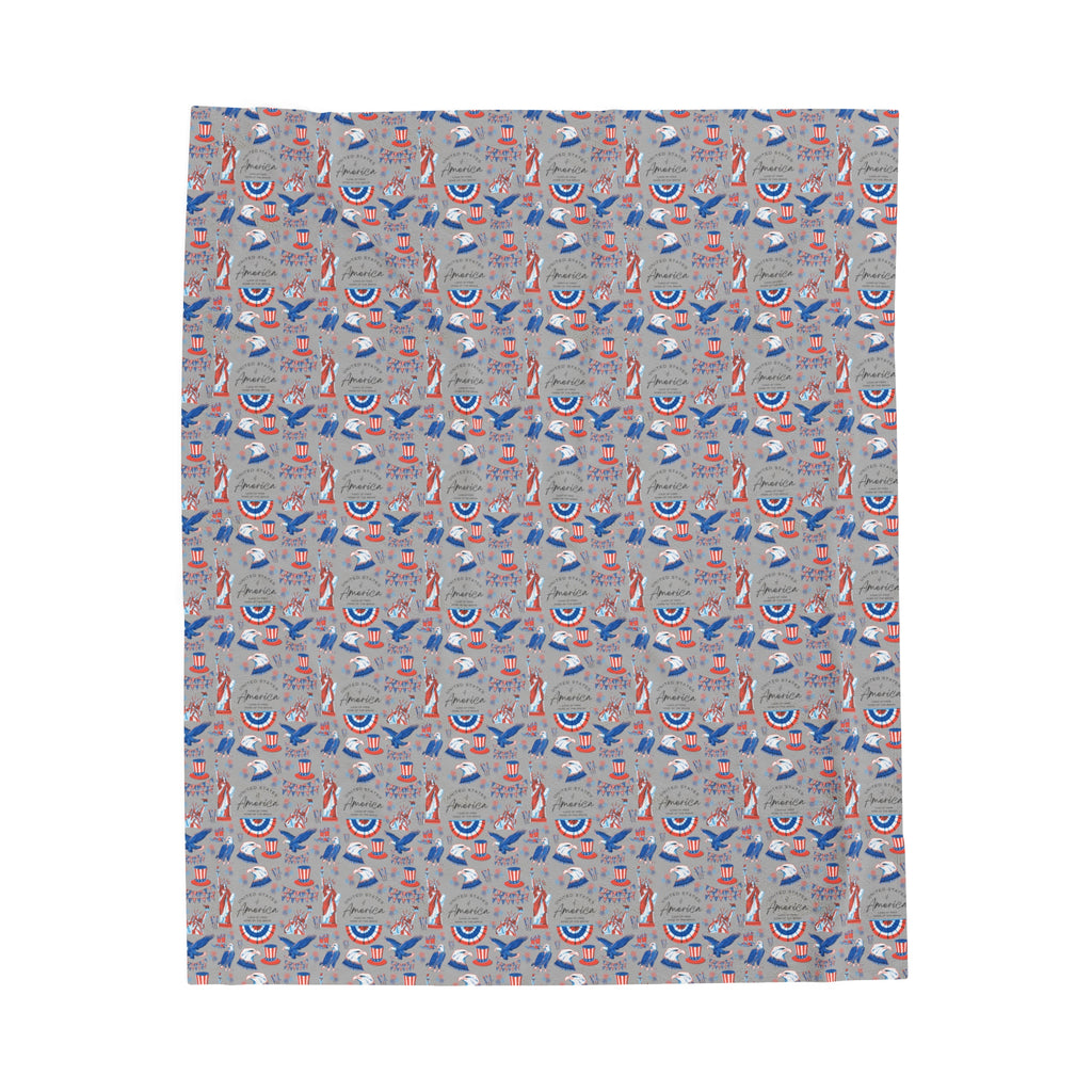 4th of July - Festive Holiday - Velveteen Plush Blanket