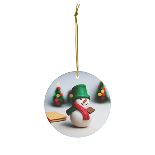 Marshmallow with Chocolate Christmas Ornament - Sweet Holiday Decor