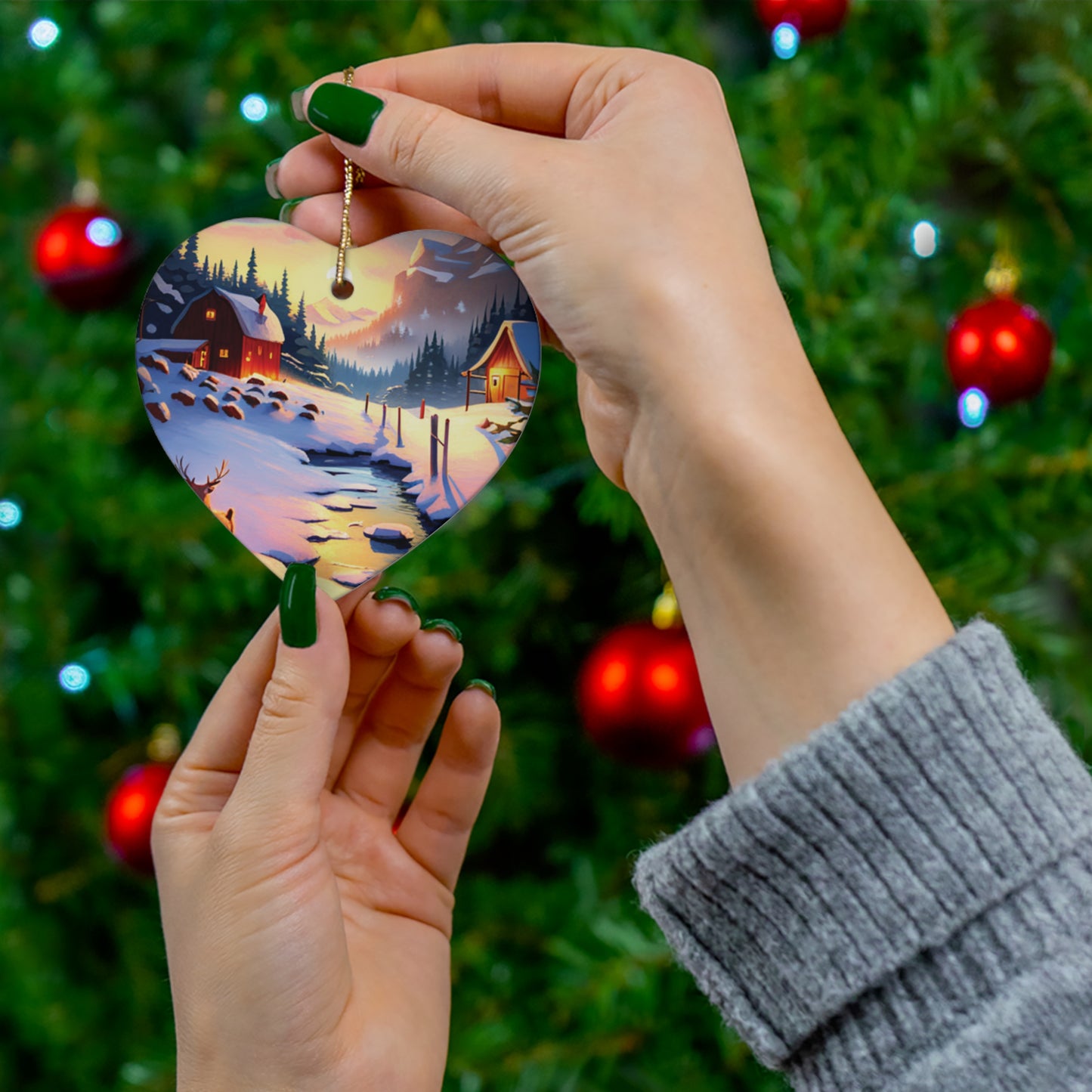 Colorful Scenic Landscape Route Christmas Ornament - A Journey Through Nature's Beauty