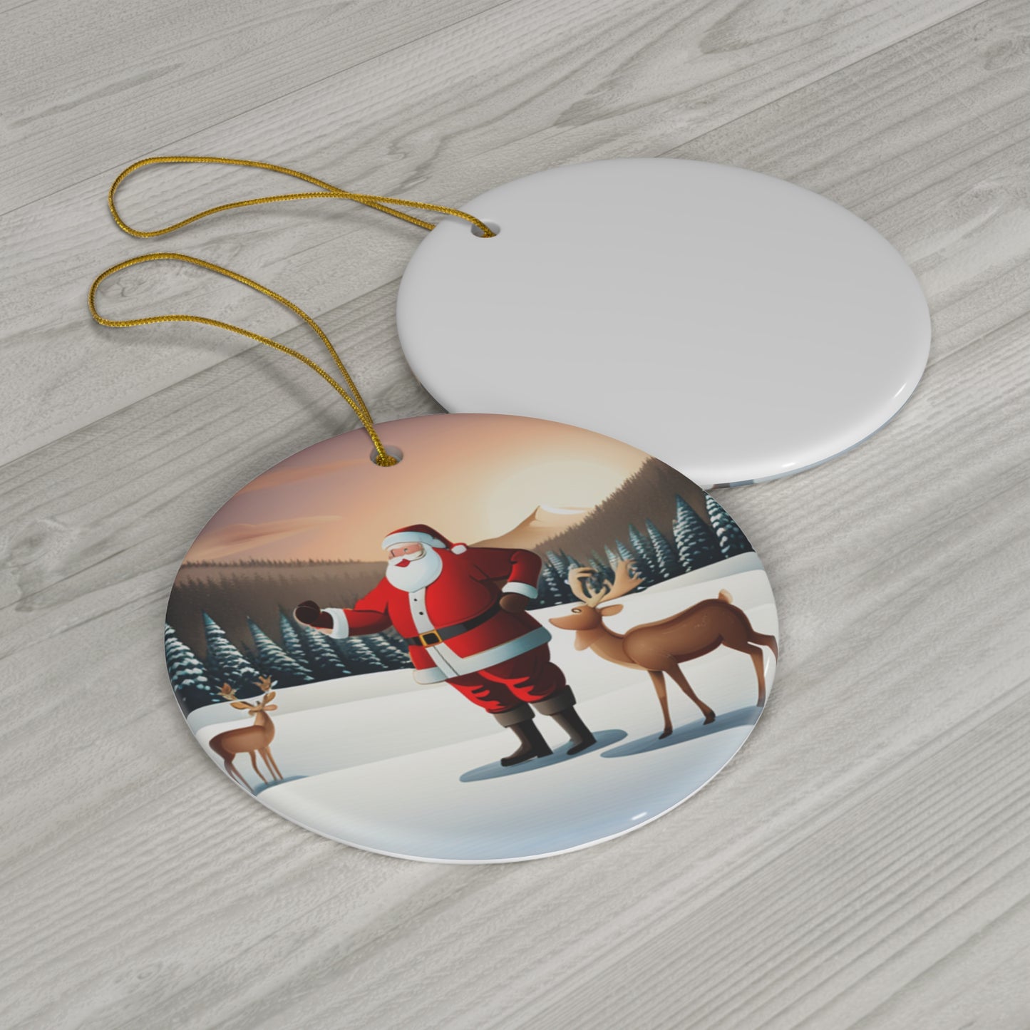 Santa's Scenic Journey Christmas Tree Ornament - Festive Holiday Decor