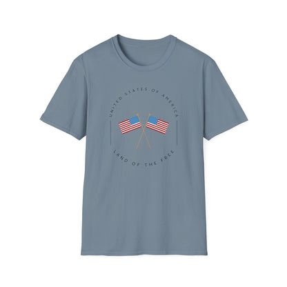 America, Land of the Free Unisex Softstyle T-Shirt | Patriotic Tee