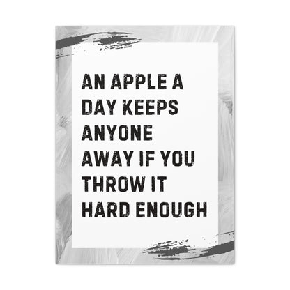 Throwing Apple Sarcastic Canvas Galley Wrap