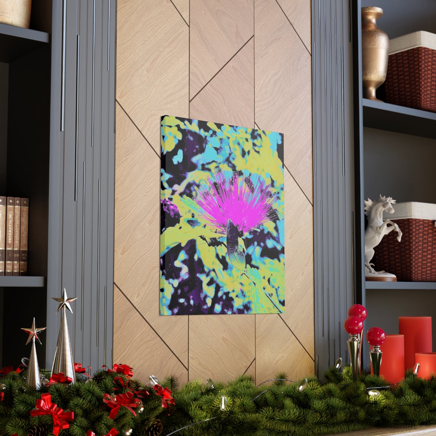 Neon Floral Canvas Gallery Wrap