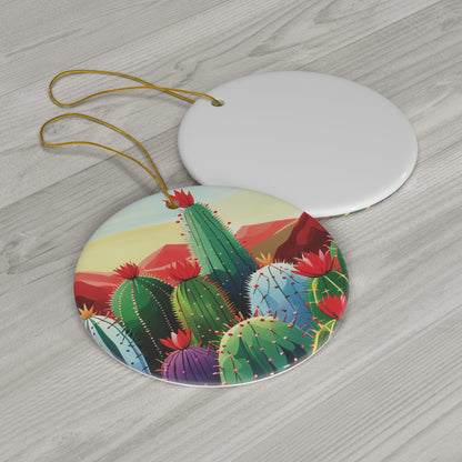 Feliz Navidad Cacti Christmas Ornament - A Festive Southwestern Vibe