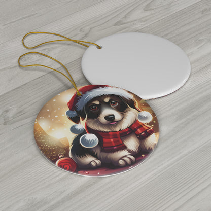 Adorable Brown Puppy Christmas Tree Ornament - A Heartwarming Addition to Your Holiday Decor