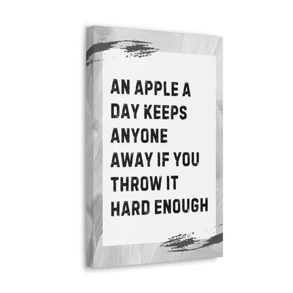 Throwing Apple Sarcastic Canvas Galley Wrap