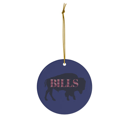 Buffalo Bills Spirit Unleashed: Festive Ceramic Christmas Tree Ornament - Hometown Pride - Holiday Decor