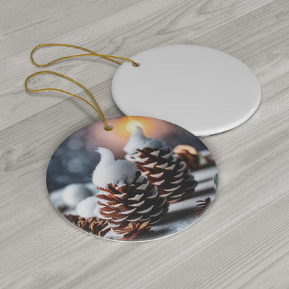 Snowy Pinecone Christmas Ornament - A Touch of Winter's Elegance for Your Tree