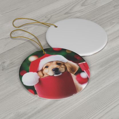 Golden Retriever Puppy Christmas Ornament - The Gift of Puppy Love for Your Tree