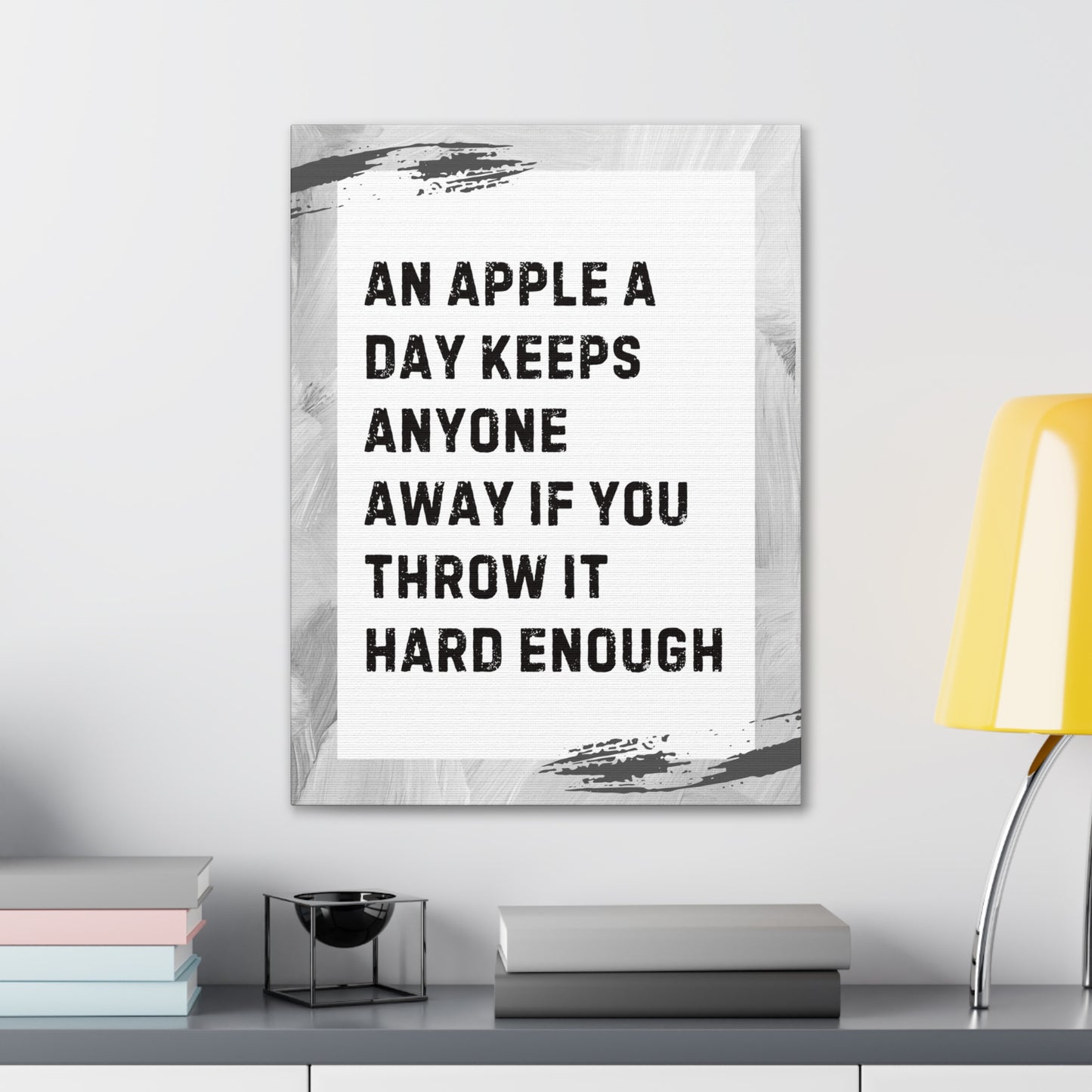 Throwing Apple Sarcastic Canvas Galley Wrap