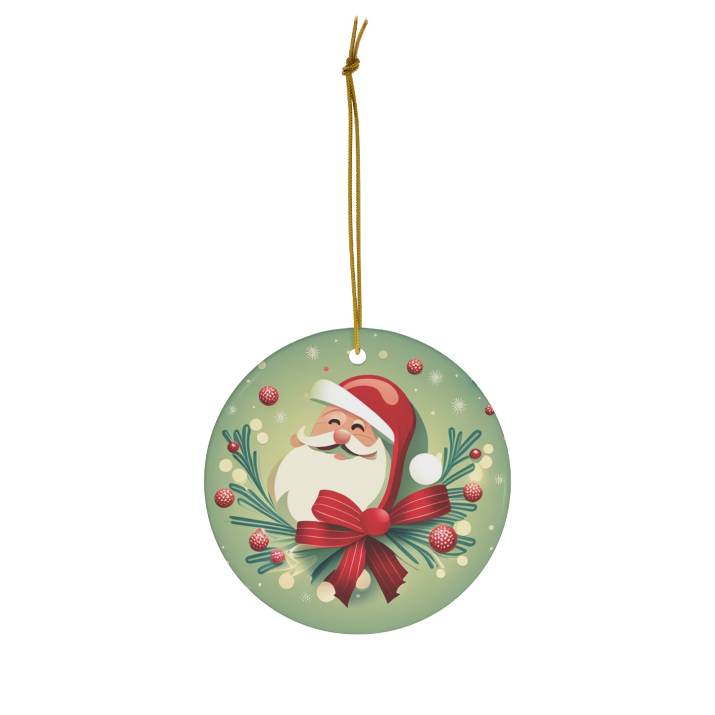 Rustic Cute Santa Face Christmas Ornament - Adorable Festive Charm for Your Tree - Charming Holiday Decor