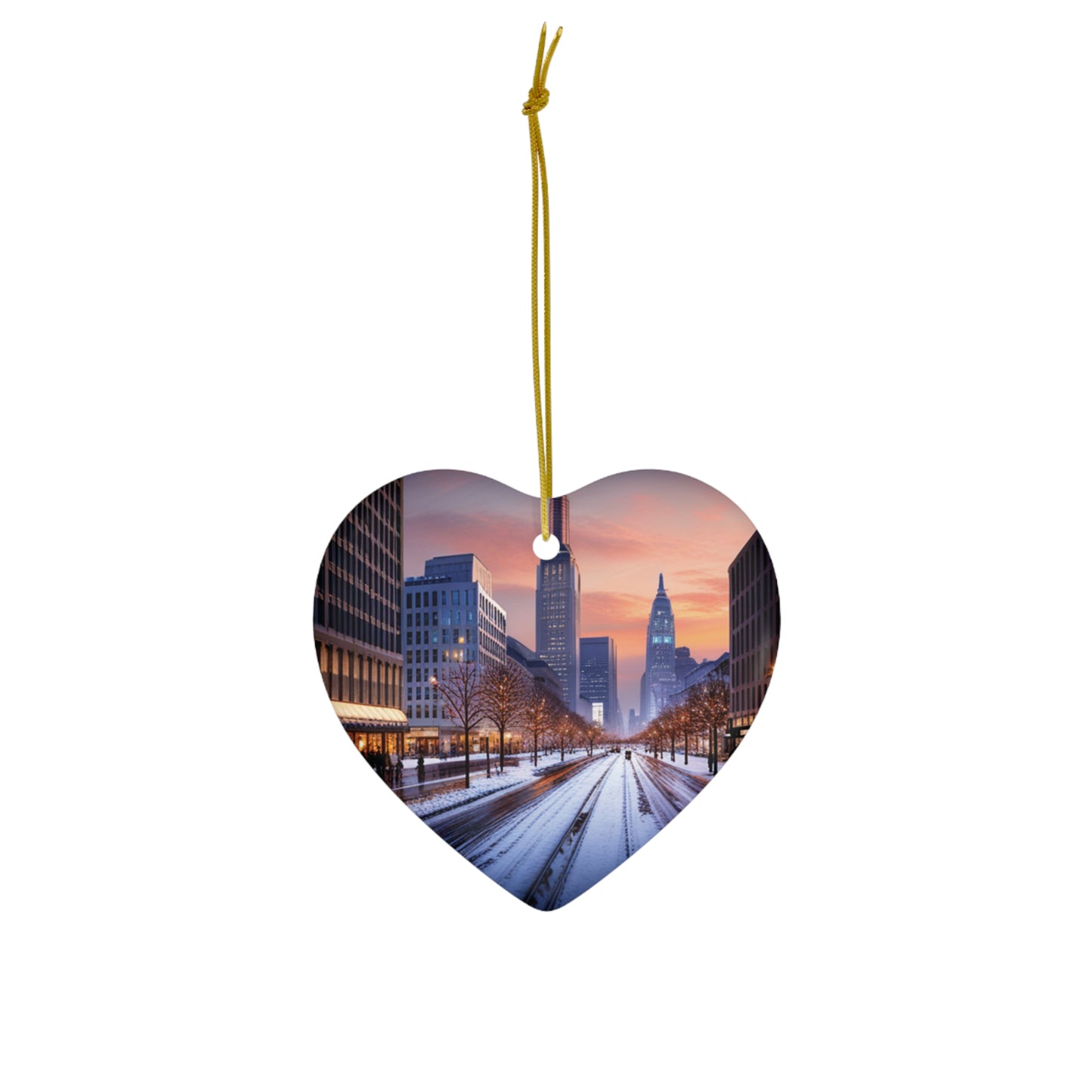 Surreal Buffalo Cityscape Christmas Ornament - Urban Fantasy for Your Tree