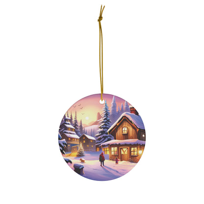 Cozy Winter Cottage Christmas Tree Ornament - Embrace the Serenity of the Season