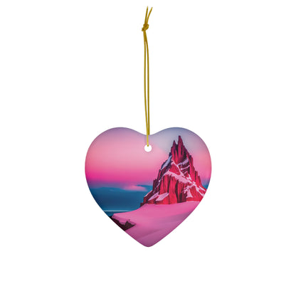 Elevate Your Holiday Decor with a Pink Snowy Landscape Christmas Tree Ornament - Graceful Elegance for Your Festive Tree