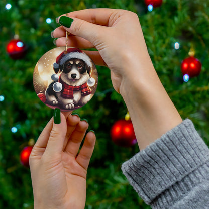 Adorable Brown Puppy Christmas Tree Ornament - A Heartwarming Addition to Your Holiday Decor