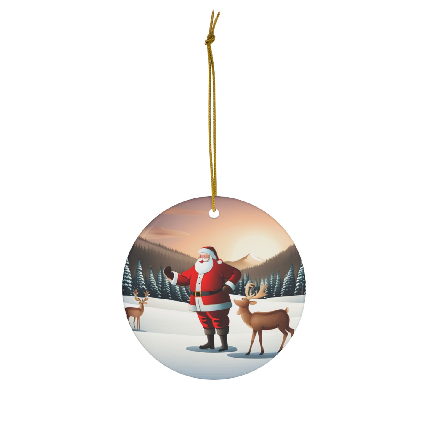 Santa's Scenic Journey Christmas Tree Ornament - Festive Holiday Decor