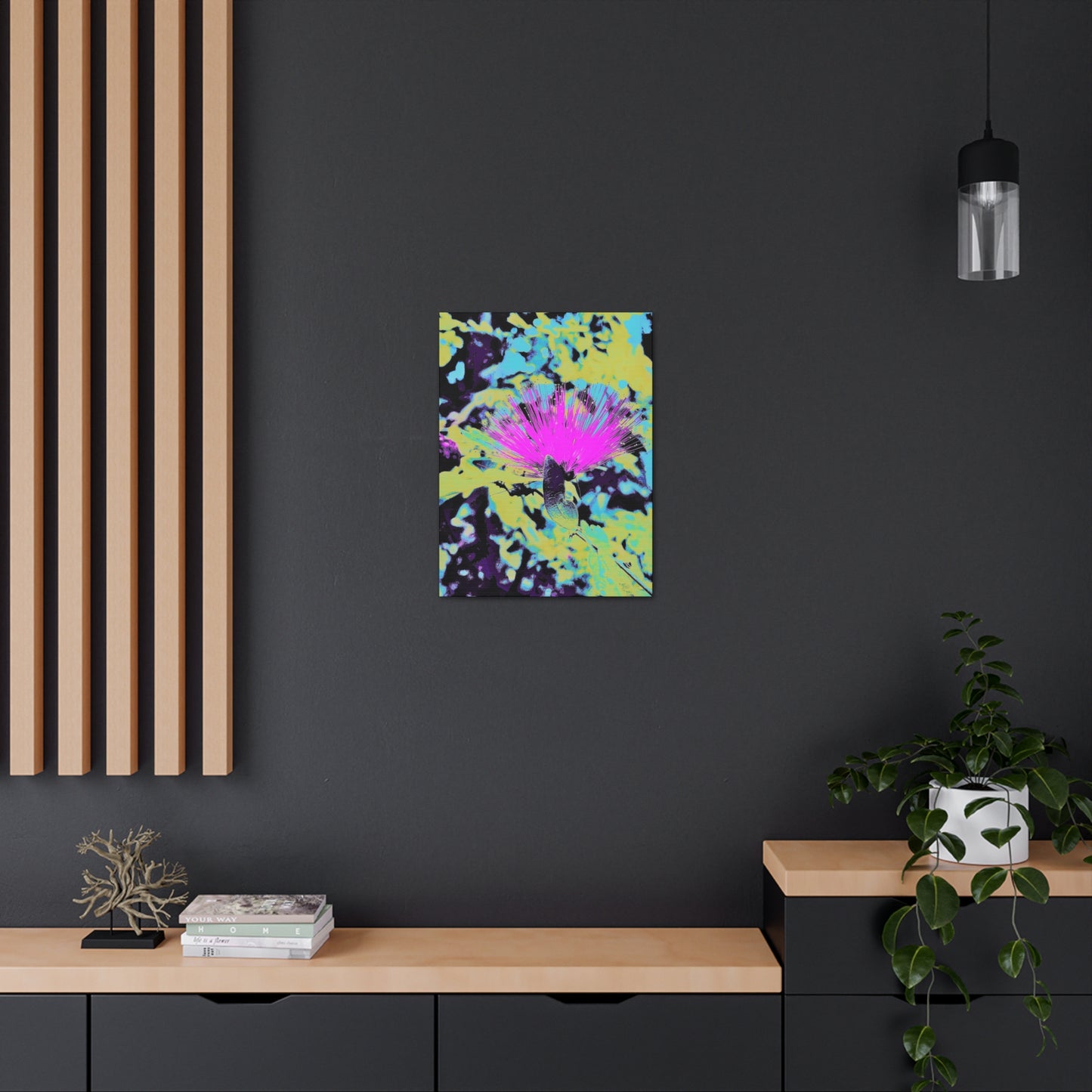 Neon Floral Canvas Gallery Wrap