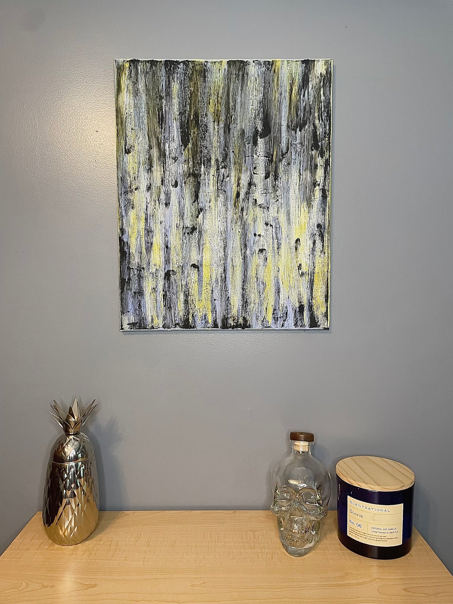 Black & Blue Abstract Textured Painting